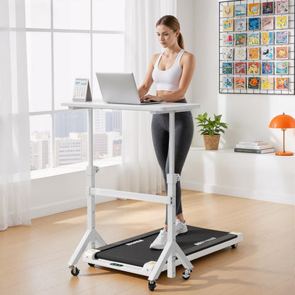 HUANUO Height Adjustable Standing Desk,6 Height Settings Up to 118cm,80x40cm Mobile Small Desk with Triangular Leg Design
