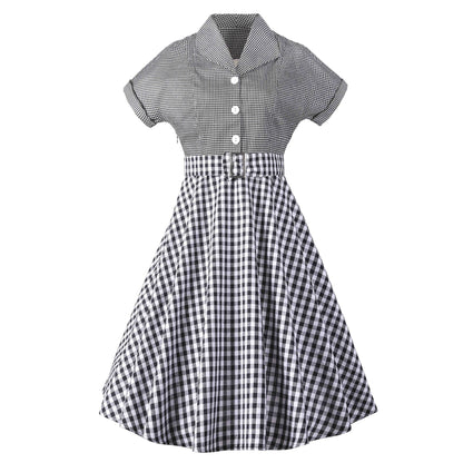 Plaid patchwork dress