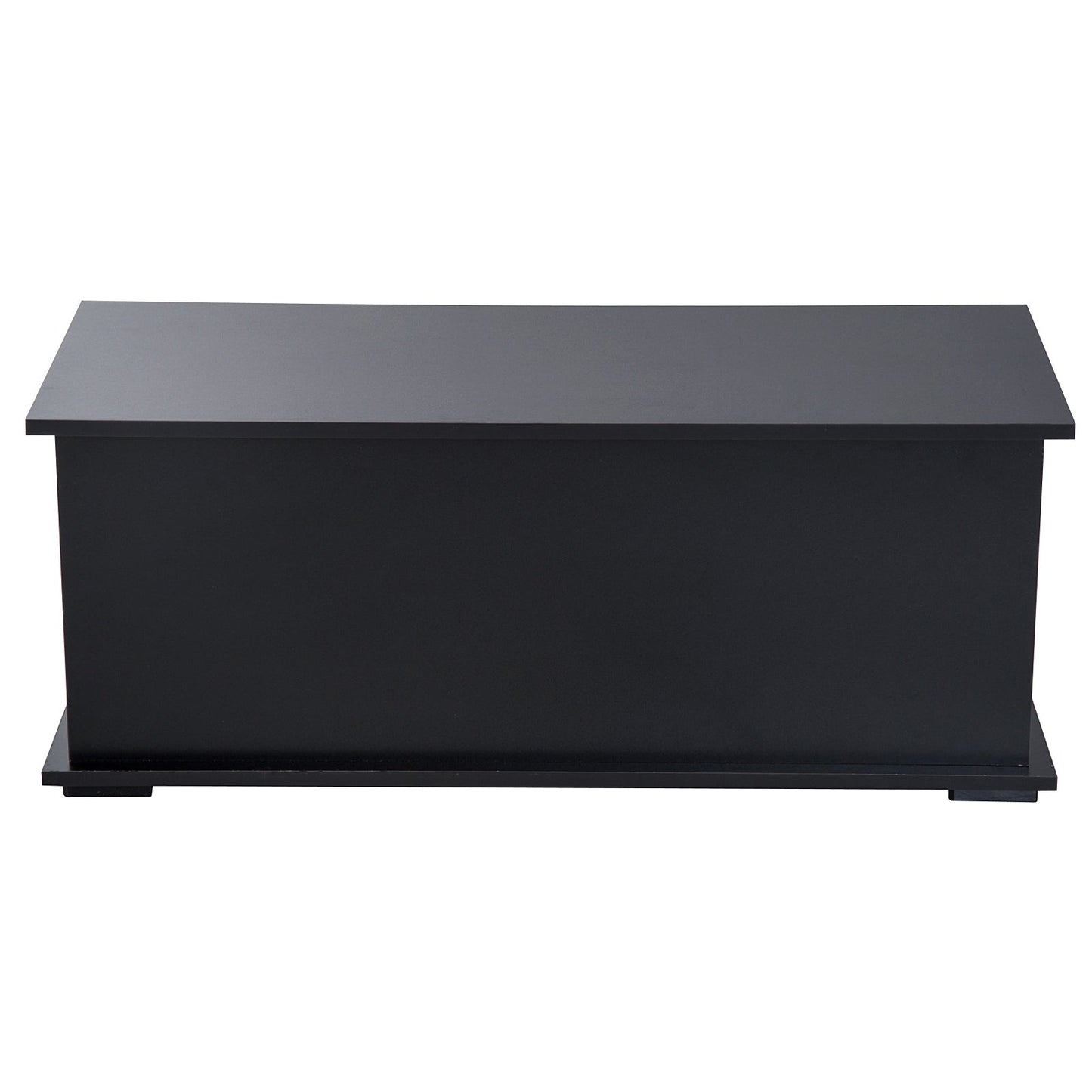 HOMCOM Ottoman Storage Box Chest Cabinet Keepsake With Lid Chipboard Black