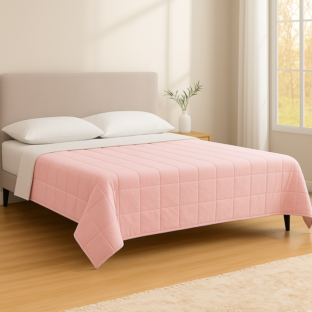 Weighted Blanket with Storage Bag - 125 x 180cm - 6kg - Pink