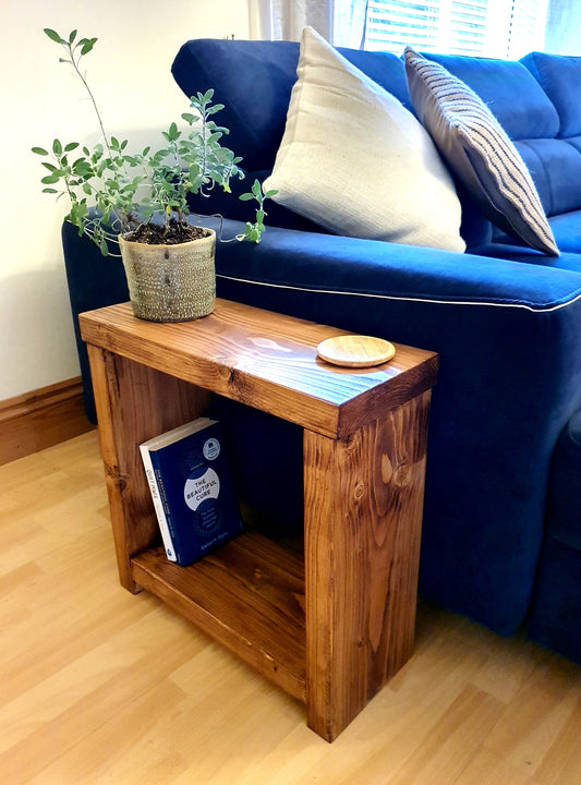 Solid Wood Rustic Coffee Table with Timber Legs