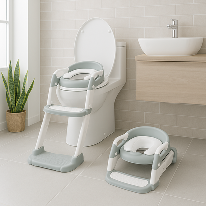 White Adjustable 2-in-1 Potty Training Toilet Seat