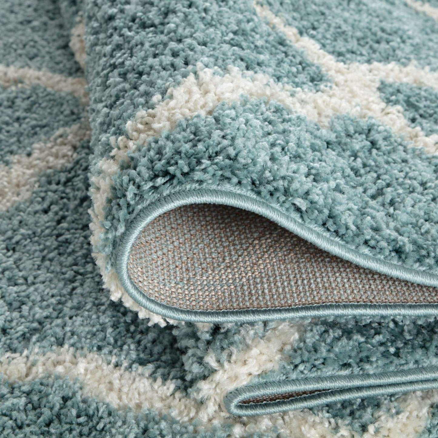 Moroccan Duck Egg Blue Shaggy Rug | 750