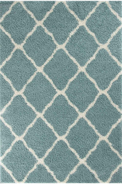 Moroccan Duck Egg Blue Shaggy Rug | 750