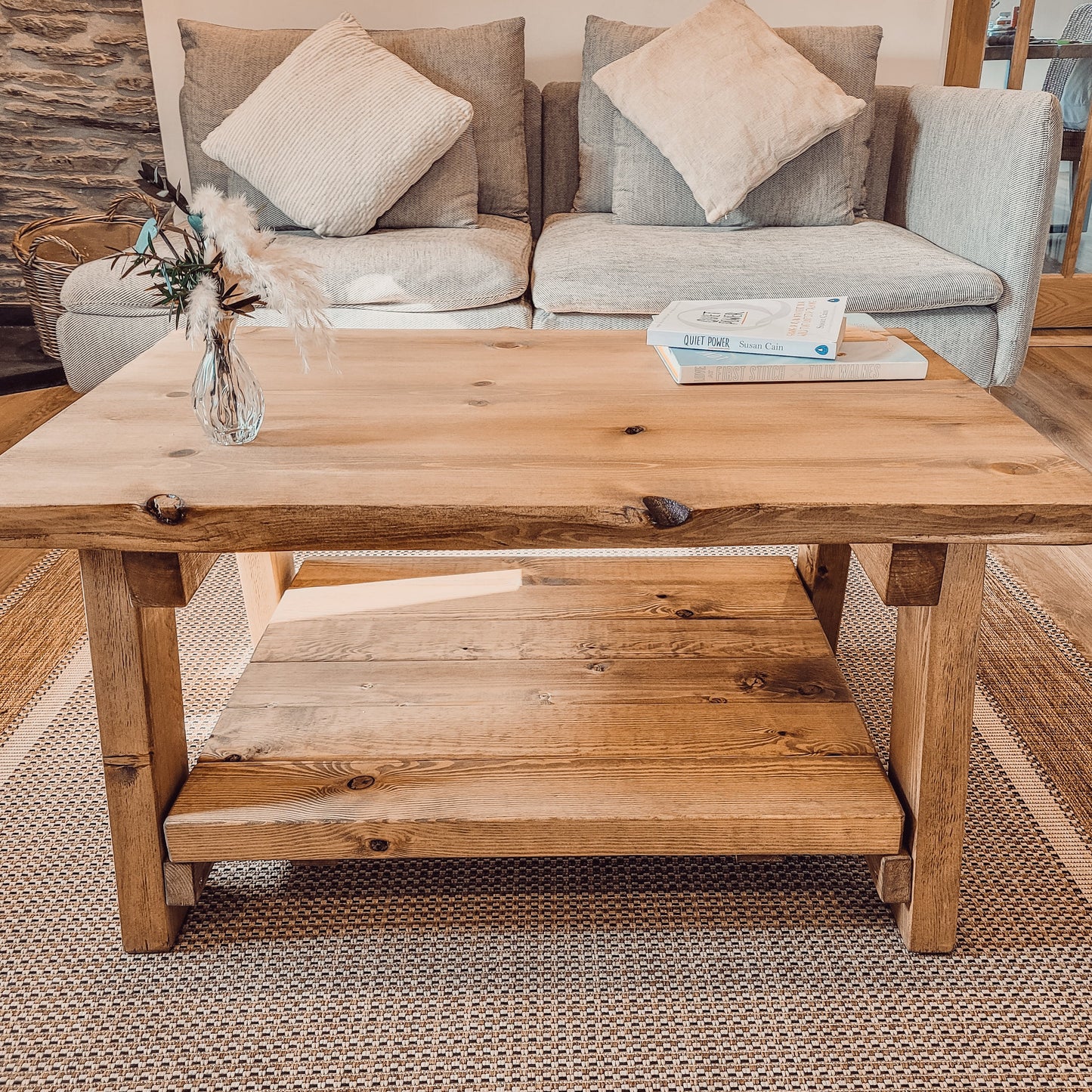 LOTTI Live / Waney Edge Coffee Table With Shelf