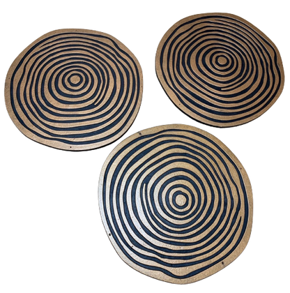 Set of 3 Tree Ring Stepping Stones