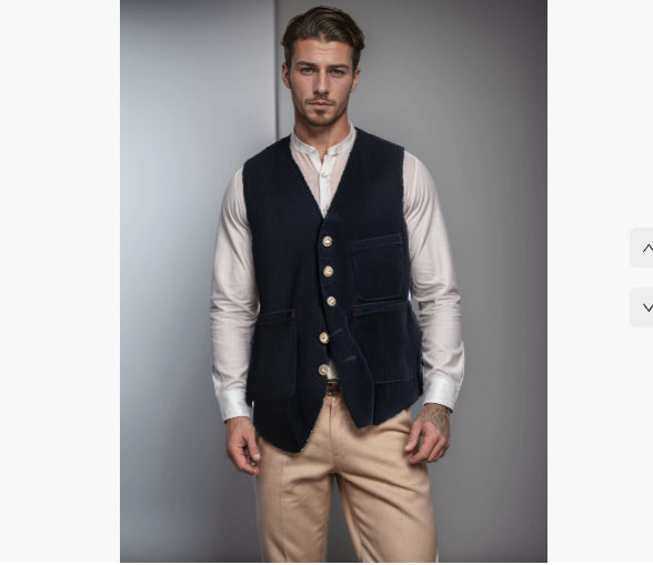 Corduroy Jacket Winter Solid Color Casual Blazer Fashion Warm Men Coat