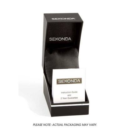 Sekonda Mens Basic White Dial Black Leather strap Watch 1342