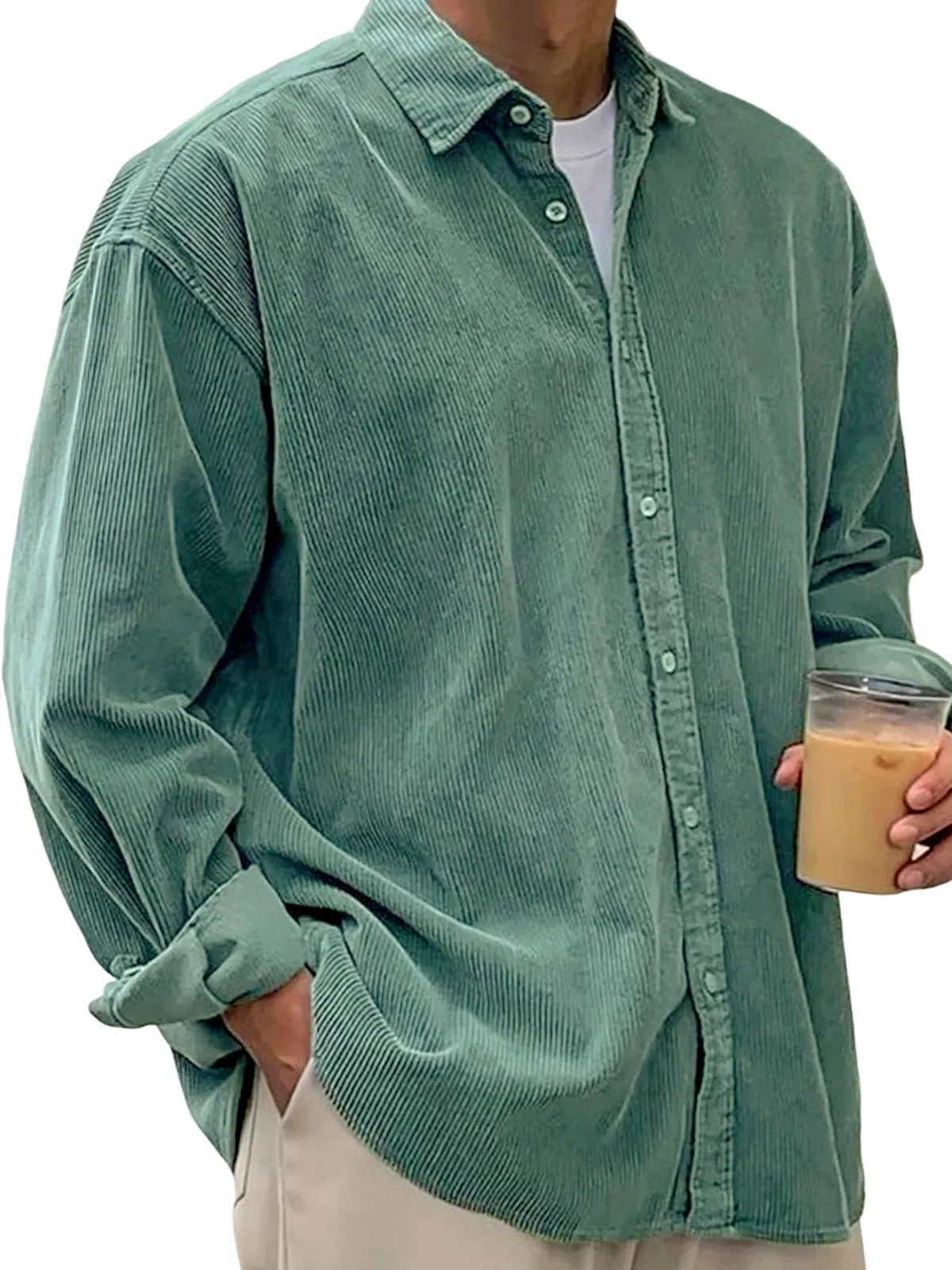 Casual Loose Men's Autumn And Winter Thick Shirt Jacket