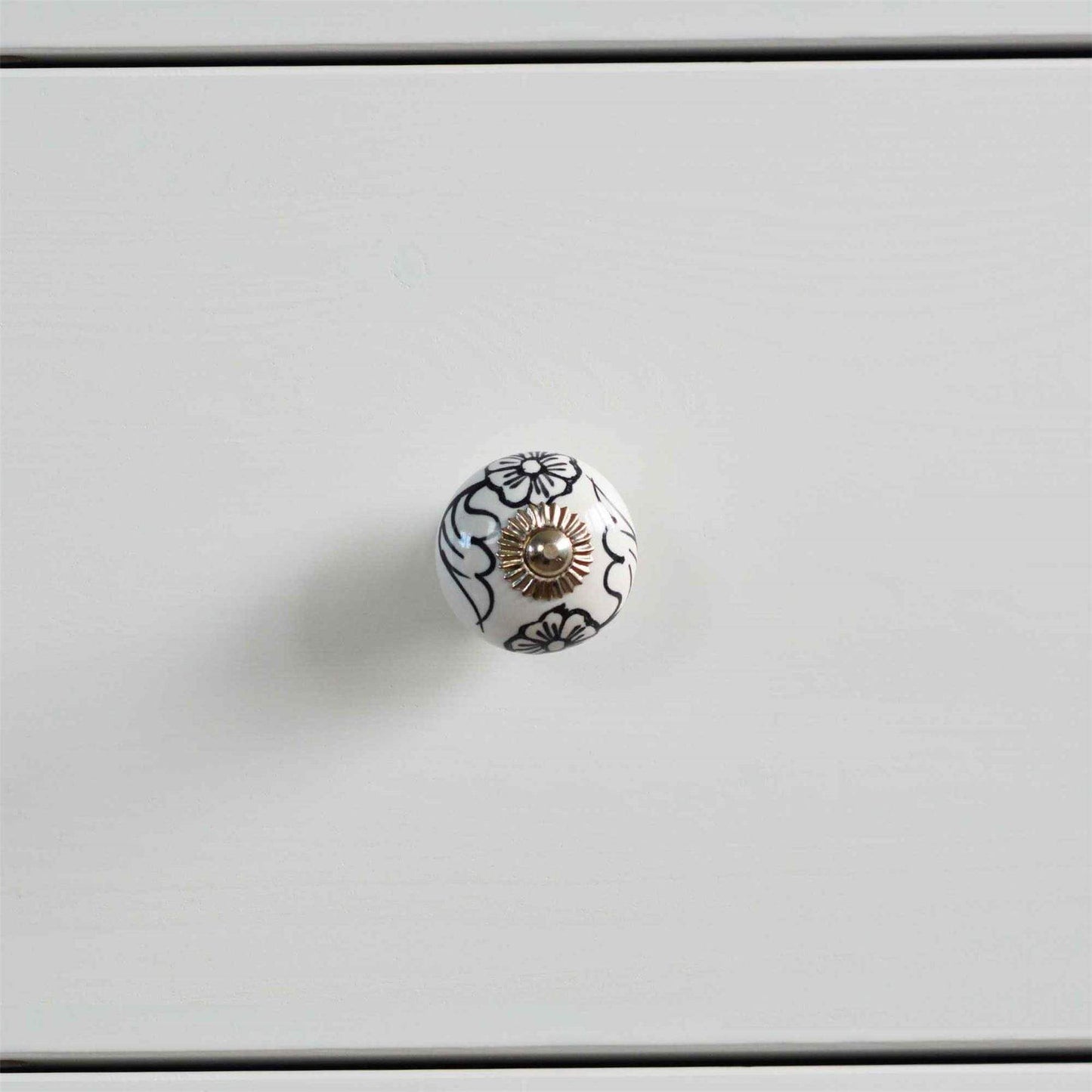 Round Geometric Ceramic Cabinet Knob