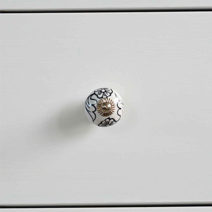 Round Geometric Ceramic Cabinet Knob