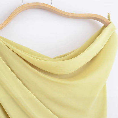 Asymmetric sleeveless pleated T-shirt top