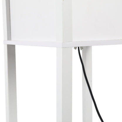 HOMCOM 3-Tier Floor Lamp, Floor Light with Storage Shelf, Reading Standing Lamp with Acrylic Shade for Living Room, Bedroom, Kitchen, Dining Room, Office, Dorm, 160cm, White