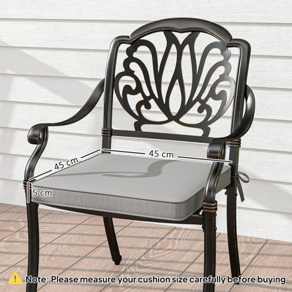Outsunny Set of 2 Garden Chair Cushions - Light Grey