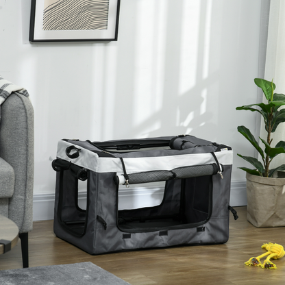 PawHut Foldable Pet Stroller w/ Detachable Carrier, Soft Padding - Grey
