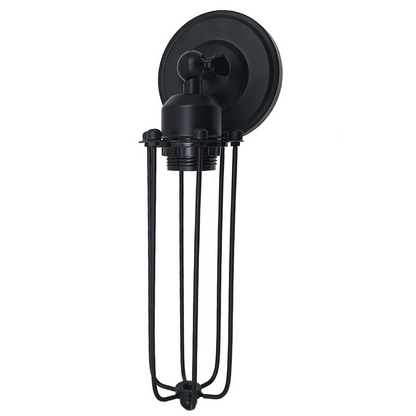 Black Industrial Long Cage Wall Light Cage light~2300