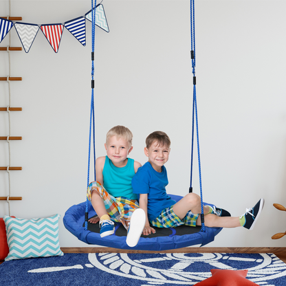 Round Swing Kids Game Spin Rope Playground Steel 100cm Playroom HOMCOM