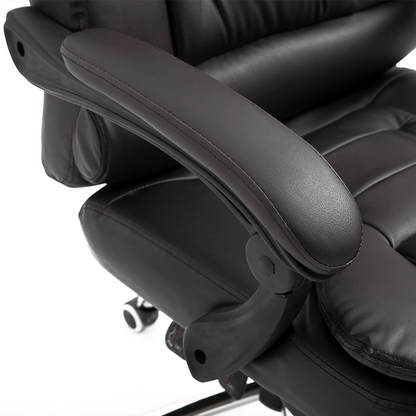 High Back Executive Office Chair Reclining Computer Chair w/ Swivel Wheel Brown