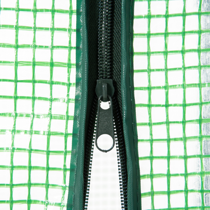 80x49x160cm Mini Greenhouse with Storage Shelf, Roll-Up ZipDoorPE Cover, Green