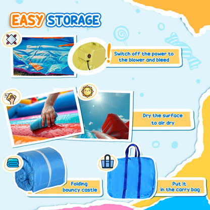 Kids Bouncy Castle w/ Slide Water Pool Climbing Wall & Trampoline
