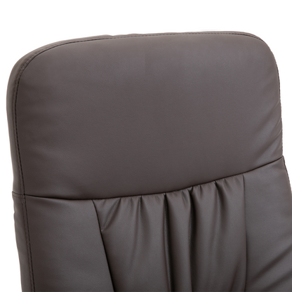 2 Pcs Reclining Armchair Ottoman 360 Swivel Home Furniture PU Leather Brown