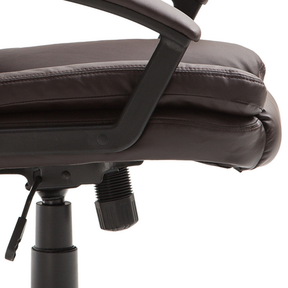 Swivel Executive Office Chair Mid Back PU Leather Chair w/ Arm, Brown HOMCOM