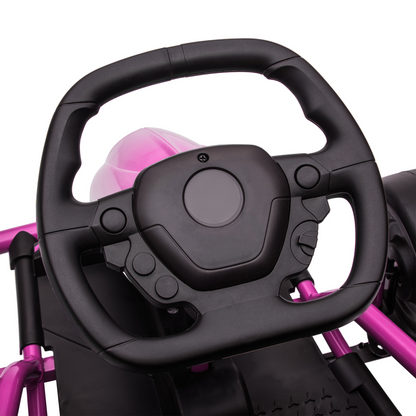 HOMCOM 24V Electric Go Kart for Kids with Music, Horn Honking, Slow Start