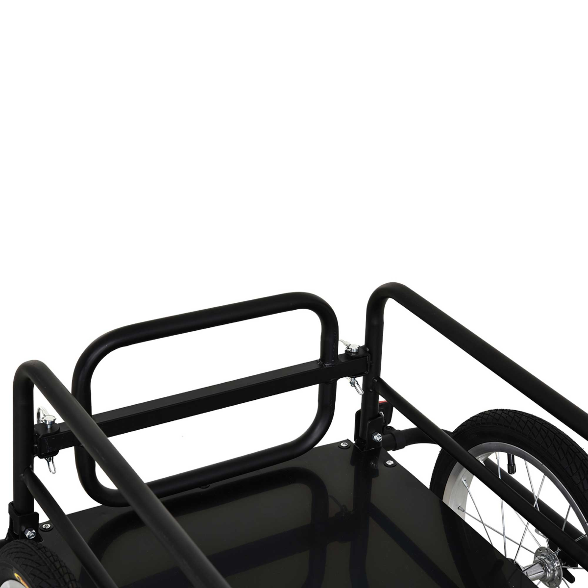 Folding Frame Bike Cargo Trailer Extra Bicycle Storage Carrier W/Hitch-Black