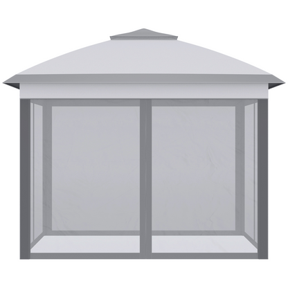 Pop Up Gazebo Height Adjustable Canopy Tent w/ Carrying Bag, Grey