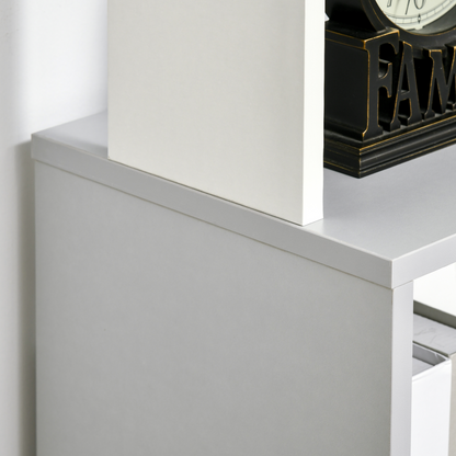 5-Tier Bookshelf, Freestanding Bookcase Storage Shelving Light Grey