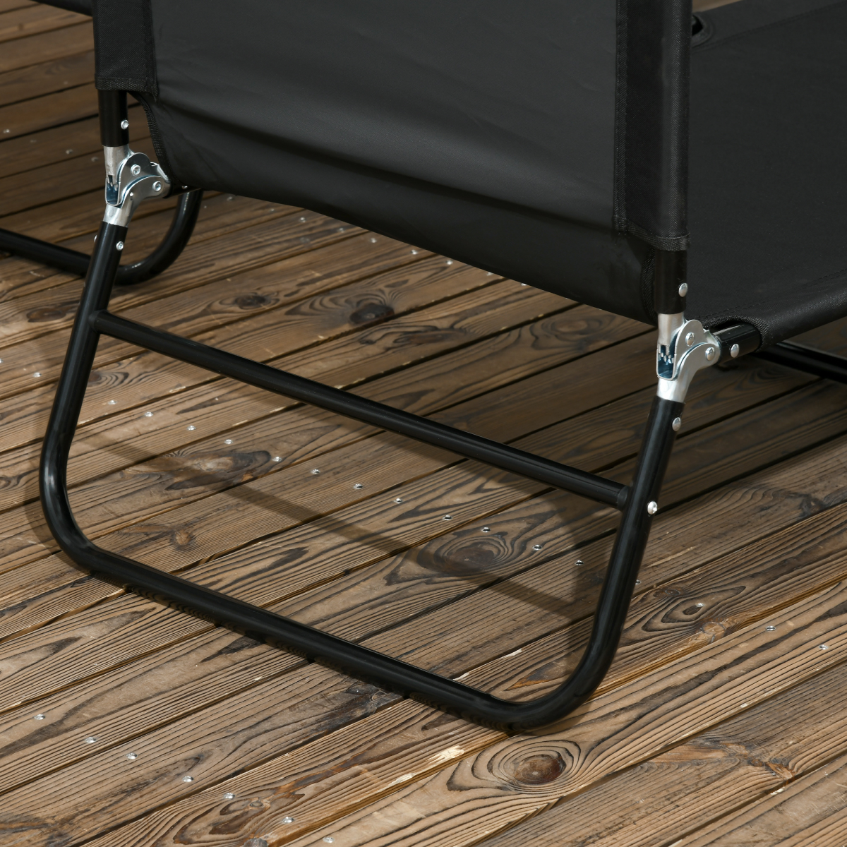 Outsunny  Folding Sun Loungers Set of 2 with Adjustable Backrest, Black