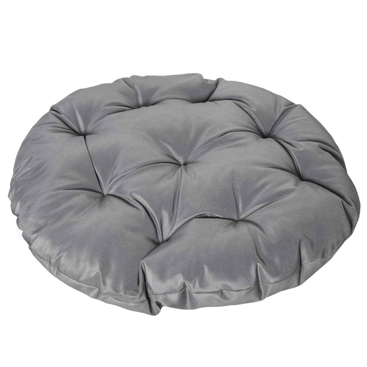 360??Swivel Rattan Papasan Moon Bowl Chair Round Outdoor Padded-Grey Outsunny