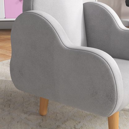 Cloud-Shaped Toddler Armchair, Kids Mini Chair for Playroom, Bedroom - Grey