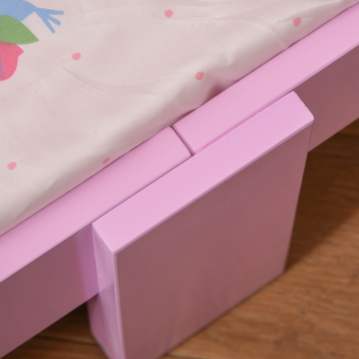Kids Bed Princess Castle Theme w/ Side Rails Slats Home 3-6 Yrs Pink
