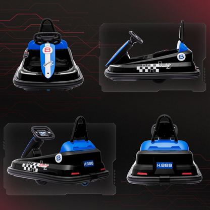 HOMCOM 6V Kids Bumper Car, 360-Degree Rotation Waltzer Car w/ 2 Speeds - Black