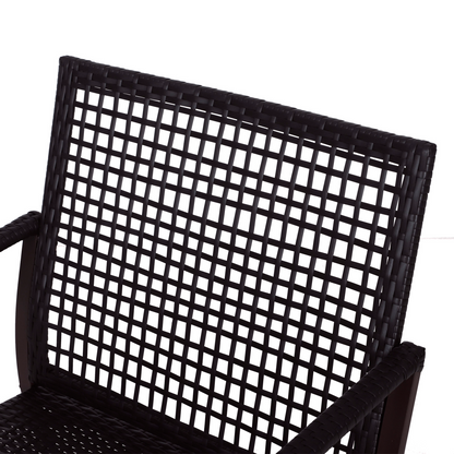 3 PCS Rocking Chair Bistro Set-Brown/Cream White