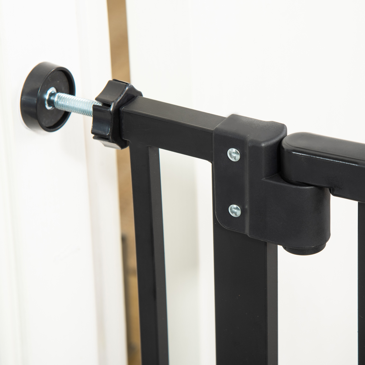 Extra Tall Dog Gate with Cat Door Auto Close for Stairs 74-80 cm Wide Pawhut