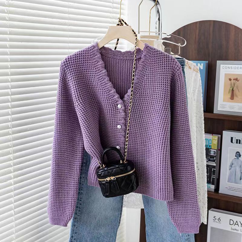 Women's V-neck Outerwear All-match Knitted Cardigan