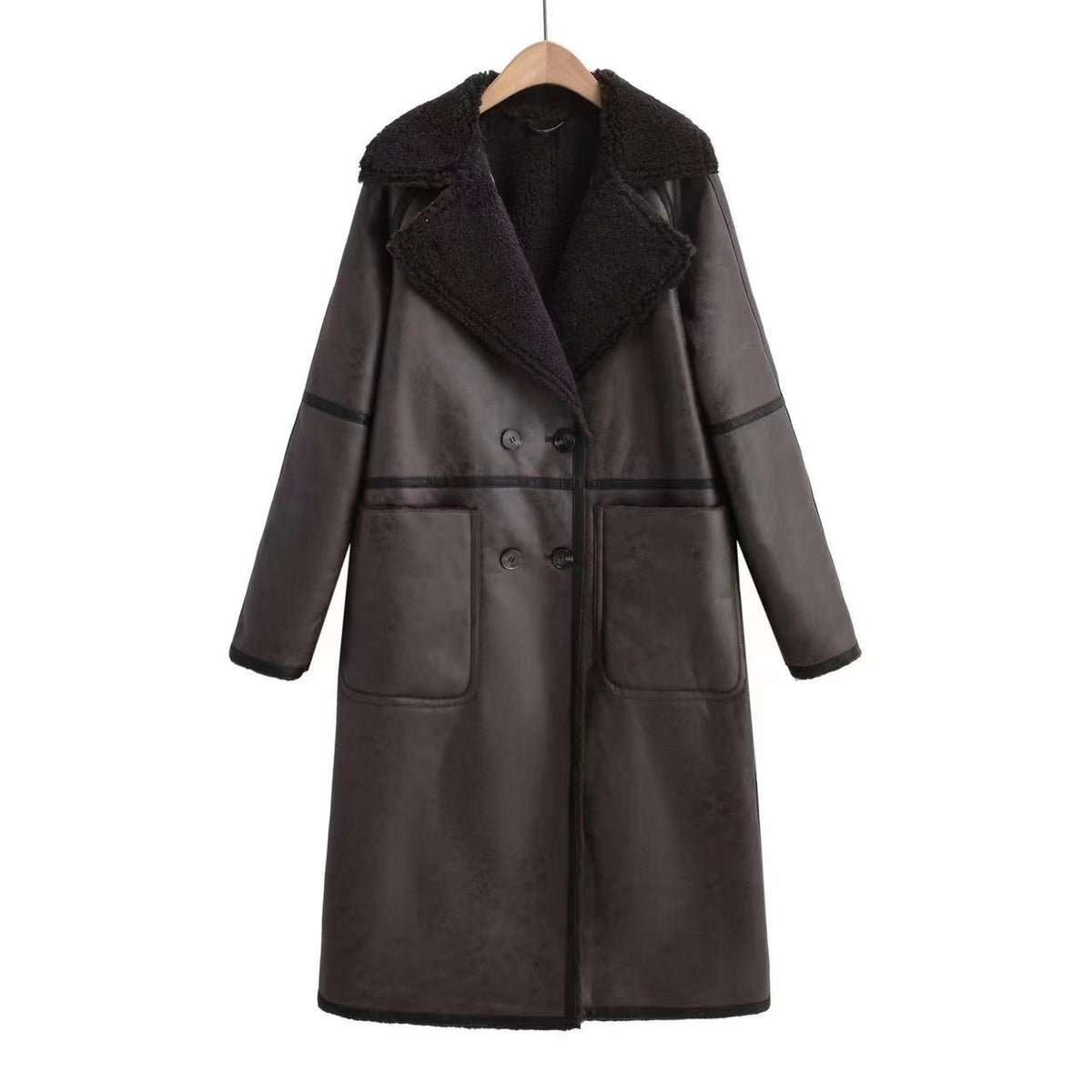 Winter Jacket With Belt Fashion Double Breasted Lapel Windbreaker Women's Long Trench Coat Mid-length Overcoat Clothing