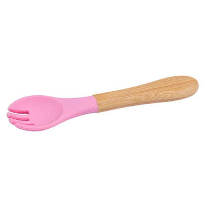 Bamboo Baby Weaning Fork with Silicone Tip