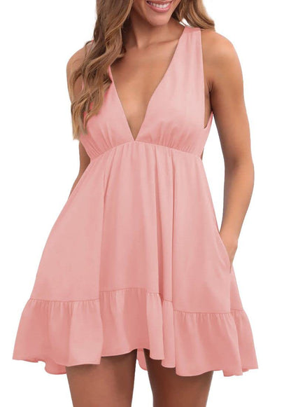 Backless Sleeveless Sling Dress Women