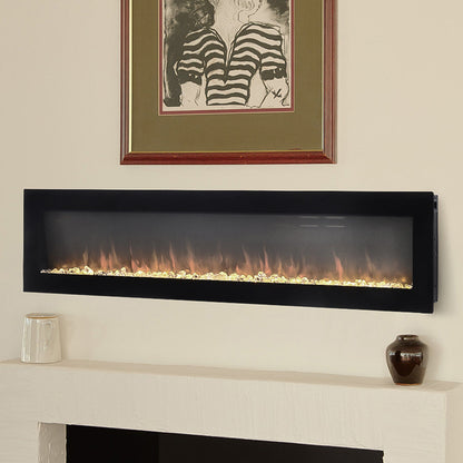 Wall Mount Electric Fireplace with Adjustable LED Lights Remote Control