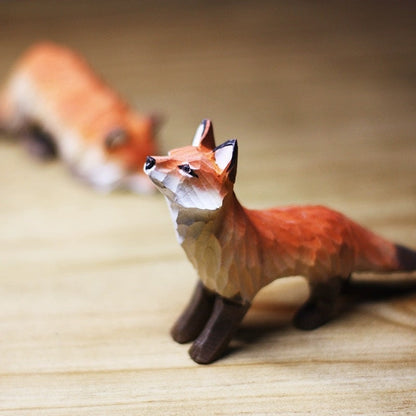 Handmade Wooden Cat Figurine - Artisan Carved Wood Cat Sculpture Home Decor Gift