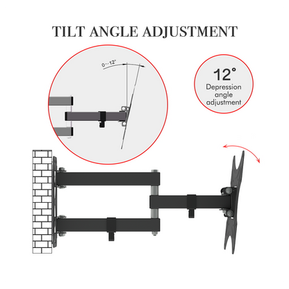 LEADZM 26-50" Adjustable Wall Mount Bracket Rotatable TV Stand TMX200 with Spirit Level