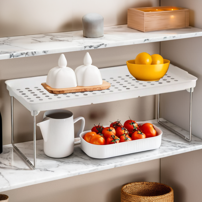 Romm Set Of 2 White And Grey Foldable Cabinet Racks