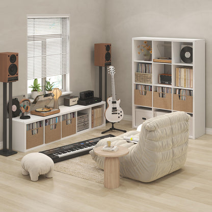 Furinno CUBICLE Record Player Stand with Vinyl Storage, 5-Cube 1.2 Extra Thick Vinyl Record Storage