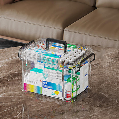 Medicine Storage Box, Medicine Container Box, First Aid Box Household Medicine Container For Medicine Storage, 2-Layer Multi Grid Medicine Box