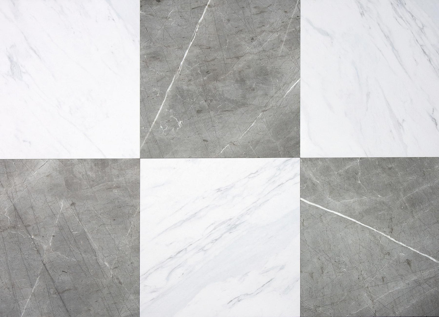 Chris Loves Julia FloorPops 12-in by 12-in Grey & White Marble Bonneville Peel & Stick Floor Tiles