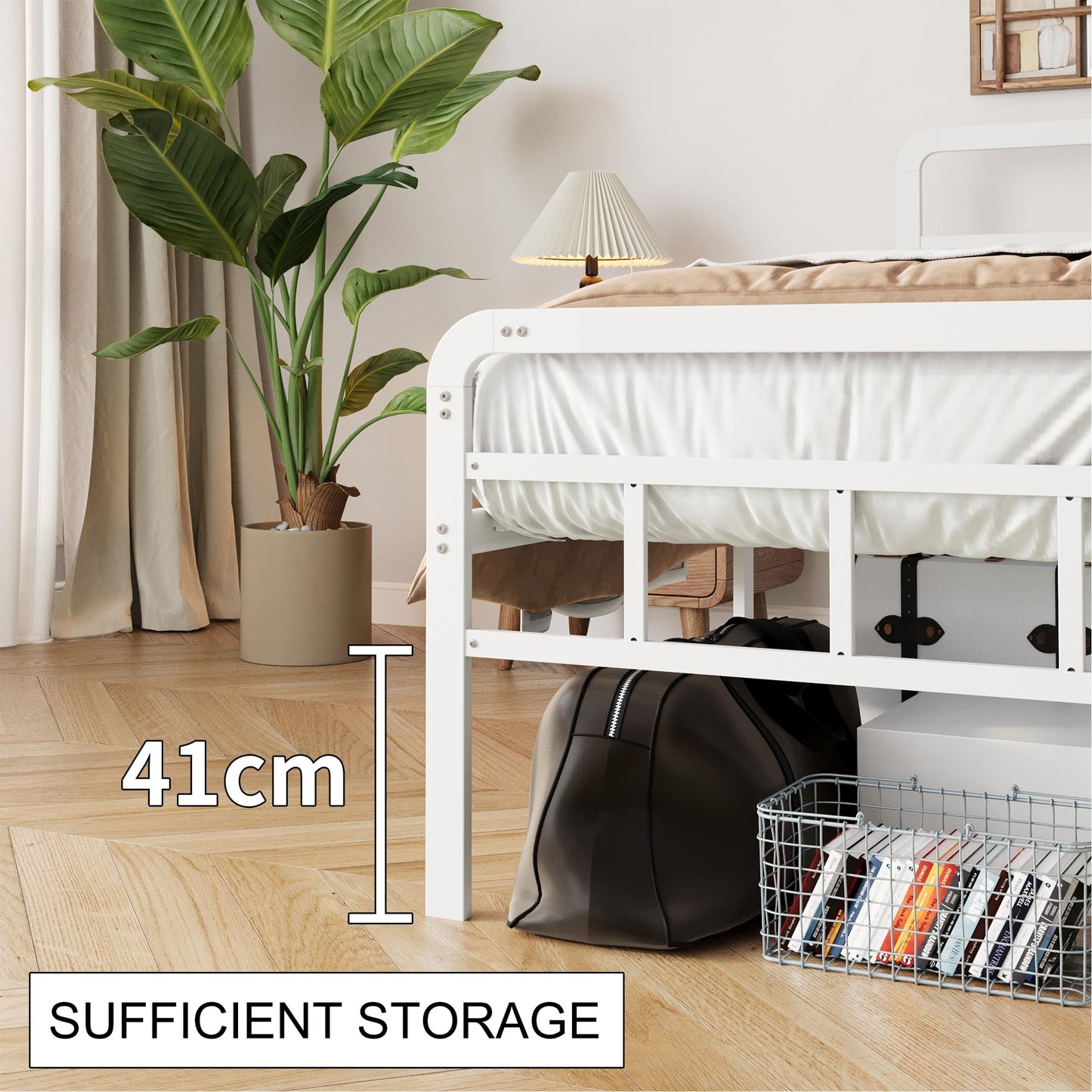 Yicensen King Size Bed Frame with Headboard and Footboard