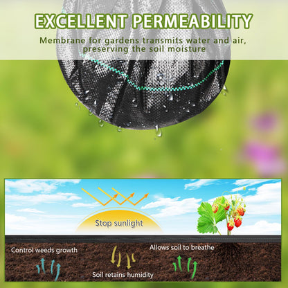 MLZPU 2m x 25m Heavy Duty Weed Control Membrane Garden Weed Barrier Fabric for Landscaping Driveway Gravel Artificial Grass Lawn Underlay Gadern
